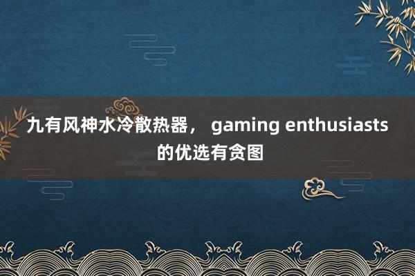 九有风神水冷散热器， gaming enthusiasts 的优选有贪图
